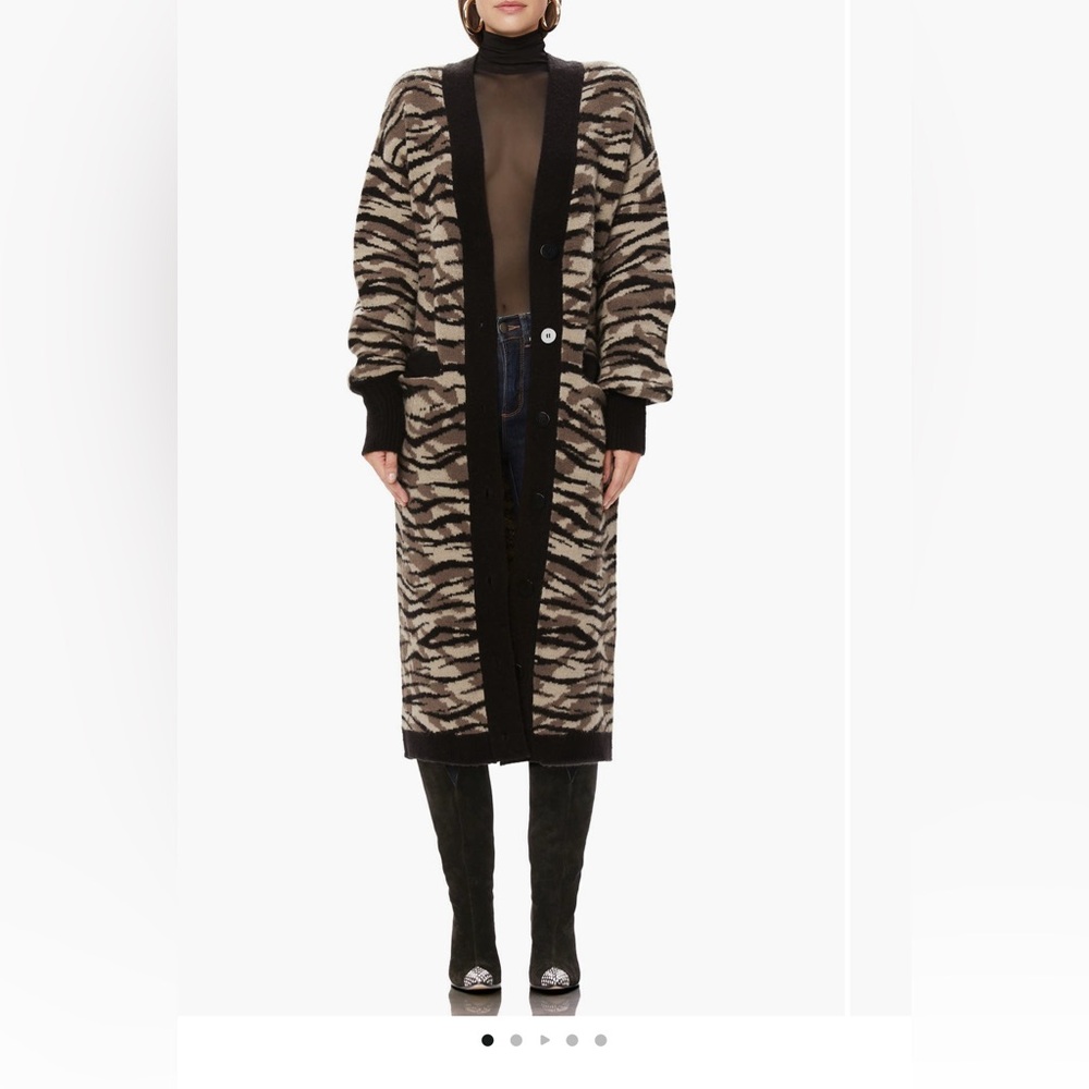 AFRM Zebra Print Long Cardigan